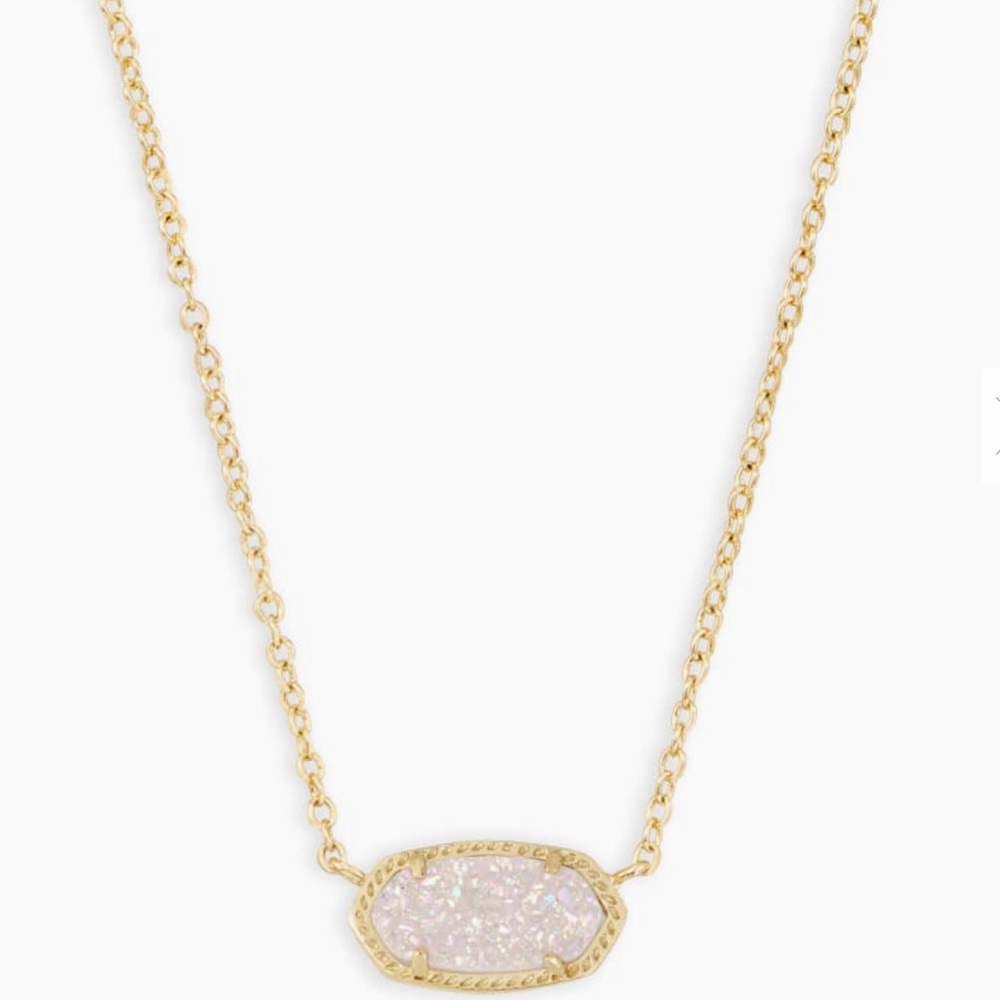 Elisa Gold Pendant Necklace In Iridescent Drusy